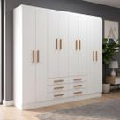 Guarda Roupa Grande Casal Paris 8 Portas 6 Gavetas com Amplo Espaço Interno - Evidência