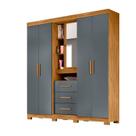 Guarda Roupa Grande Quarto Casal Eldorado 4 Portas 3 Gavetas Espelho Freijo com Cinza Guarda Roupa Grande Quarto Casal Eldorado 4 Portas 3 Gavetas Espelho Freijo com Cinza