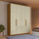Guarda Roupa Greco MDF 4 Portas 3 Gavetas - Cumaru/Opala Madetec