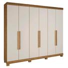 Guarda Roupa Guarapari Plus com 6 Portas e 7 Gavetas Móveis Rimo Freijo/Off White