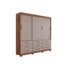 Guarda Roupa Guarda-roupa New Star 3 Portas de Bater 9 Gavetas Cinamomo-off White