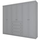 Guarda Roupa Henn Americano 6 Portas 4 Gavetas D205-05 Cinza