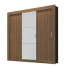 Guarda roupa herval ph 1708 - cor nogueira - com espelho