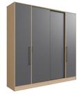 Guarda roupa herval ph 1733 - cor cedro + grafito - com espelho
