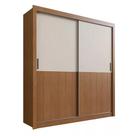 Guarda roupa herval ph 1738 - cor carvalho vermontt + off white - com espelho