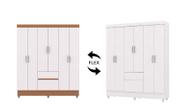 Guarda Roupa Ideal 6 Portas 2 Gavetas - Branco/Camarim Flex Vila Rica