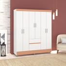Guarda-Roupa Ideal 6 Portas Branco Camarim 3 Cabideiros 2 Gavetas 153cm Guarda-Roupa Ideal 6 Portas Branco Camarim 3 Cabideiros 2 Gavetas 153cm