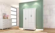 Guarda Roupa Ideal Plus 4 Portas e 2 Gavetas - Branco - Vila Rica