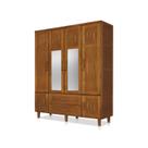 Guarda-roupa Imperatriz 4 Portas Castanho com Espelho Guarda-roupa Imperatriz 4 Portas Castanho com Espelho