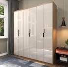 Guarda-roupa Industrial Organizador 6 Portas Retrô Off White Lâmina