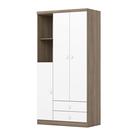 Guarda Roupa Inf. Bala de Menta 3 Pts Rustico/Branco - Henn