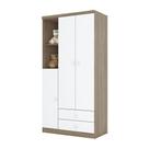 Guarda Roupa Infantil 03 Portas 02 Gavetas Henn Rústico Com Branco