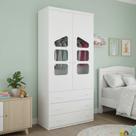 Guarda-Roupa Infantil 100% MDF 2 Portas 3 Gavetas Eloísa Branco