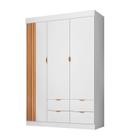 Guarda-Roupa Infantil 100% MDF 3 Portas e 4 Gavetas Ayla Branco