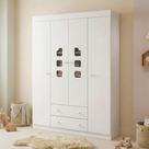 Guarda-Roupa Infantil 100% MDF 4 Portas e 2 Gavetas Lívia Branco