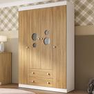 Guarda-roupa Infantil 122cm com Vidro 4 Portas e 2 Gavetas Pirulito Multimóveis MP4468