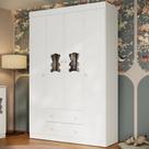 Guarda-roupa Infantil 122cm Com Vidro 4 Portas E 2 Gavetas Teddy Multimóveis Mp4488 Branco Branco