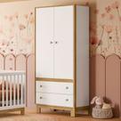 Guarda Roupa Infantil 2 Portas 2 Gavetas Flora Qmovi