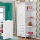 Guarda Roupa Infantil 2 Portas 3 Gavetas com Cantoneira MDP Qmovi cor: branco
