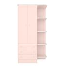 Guarda Roupa Infantil 2 Portas 3 Gavetas Doce Sonho Rosa Acetinado - Qmovi