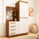 Guarda-roupa Infantil 2 Portas 4 Gavetas com Espelho 100% MDF 110cm Auris Espresso Móveis