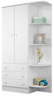Guarda Roupa Infantil 2 Portas com Cantoneira Branco/Branco