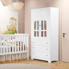 Guarda-roupa Infantil 2 Portas Katatau Branco Brilho