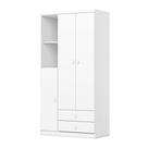 Guarda Roupa Infantil 3 Portas 2 Gavetas Bala de Menta IA110 Branco - Henn
