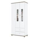 Guarda-roupa Infantil 3 Portas 2 Gavetas Cafuné Henn - Branco/Rústico