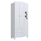 Guarda Roupa Infantil 3 Portas 2 Gavetas Linha Encanto 90cm Branco - Completa Móveis Guarda Roupa Infantil 3 Portas 2 Gavetas Linha Encanto 90cm Branco - Completa Móveis