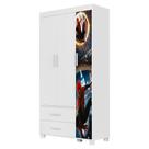 Guarda Roupa Infantil 3 Portas 2 Gavetas MDF 89 cm Livia Decmade