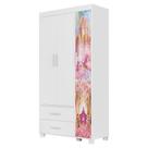 Guarda Roupa Infantil 3 Portas 2 Gavetas MDF 89 cm Livia Decmade