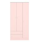 Guarda Roupa Infantil 3 Portas 2 Gavetas Rosa Acetinado