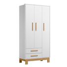 Guarda Roupa Infantil 3 Portas 2 Gavetas Slim Branco