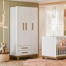 Guarda Roupa Infantil 3 Portas 2 Gavetas Slim MDP Qmovi