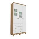 Guarda Roupa Infantil 3 Portas com Janelas 3 Gavetas 100% MDF Uli New Móveis Peroba Guarda Roupa Infantil 3 Portas com Janelas 3 Gavetas 100% MDF Uli New Móveis Peroba