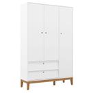 Guarda Roupa Infantil 3 Portas Unique Branco Soft Eco Wood - Matic Guarda Roupa Infantil 3 Portas Unique Branco Soft Eco Wood - Matic