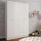 Guarda Roupa Infantil 4 P 3 G 103 Cm Louise Branco Reajl Moveis Branco