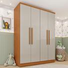 Guarda-roupa Infantil 4 Portas 2 Gavetas 133cm Harmonia Espresso Móveis Cinamomo / Off White