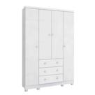 Guarda Roupa Infantil 4 Portas 3 Gavetas Junior New Móveis Peroba
