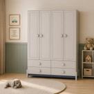 Guarda-Roupa Infantil 4 Portas 4 Gavetas MDF Luna