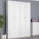 Guarda Roupa Infantil 4 Portas Americano Henn Branco Hp