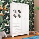 Guarda Roupa Infantil 4 Portas e 3 Gavetas Tic Tac Branco Guarda Roupa Infantil 4 Portas e 3 Gavetas Tic Tac Branco