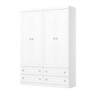 Guarda Roupa Infantil 4 Portas e 4 Gavetas Mississipi Branco