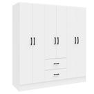 Guarda-roupa Infantil 6 Portas 2 Gavetas 8 Prateleiras 1 Cabideiro Califórnia Branco
