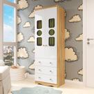 Guarda-roupa Infantil 61,7cm 2 Portas 3 Gavetas com Janelas sem Pés Ezra 100% Mdf Espresso Móveis Guarda-roupa Infantil 61,7cm 2 Portas 3 Gavetas com Janelas sem Pés Ezra 100% Mdf Espresso Móveis