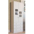 Guarda-Roupa Infantil 61cm 2 Portas 3 Gavetas com Janelas sem Pés Mimo 100% MDF Espresso Móveis