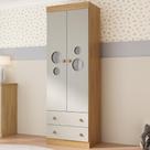 Guarda-roupa Infantil 62cm 2 Portas com Vidro e 2 Gavetas Pirulito Multimóveis MP4466