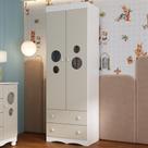 Guarda-roupa Infantil 62cm 2 Portas com Vidro e 2 Gavetas Sonho Multimóveis MP4471