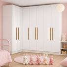 Guarda-Roupa Infantil 7 Portas Jasmim Branco